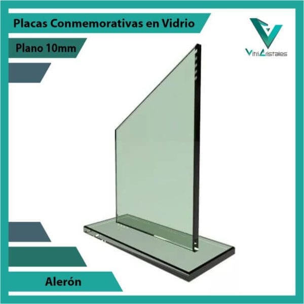 Placas Conmemorativas en Vidrio Alerón personalizada