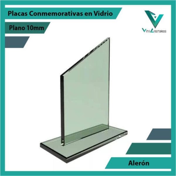 Placas Conmemorativas en Vidrio Alerón personalizada con grabado laser