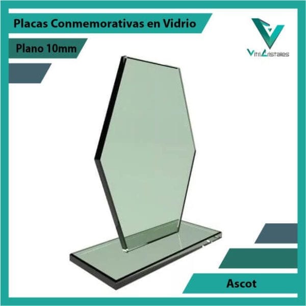 Placas Conmemorativas en Vidrio Ascot personalizada con grabado laser