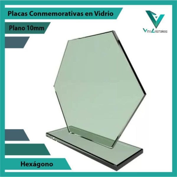 Placas Conmemorativas en Vidrio Hexágono personalizada