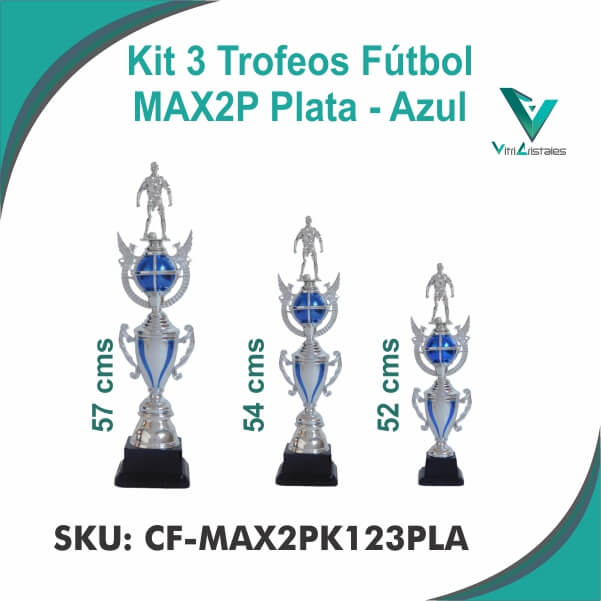 TROFEOS FUTBOL PLATA AZUL CF-MAX2PK123PLA TROFEOS FUTBOL PLATA AZUL CF-MAX2PK123PLA