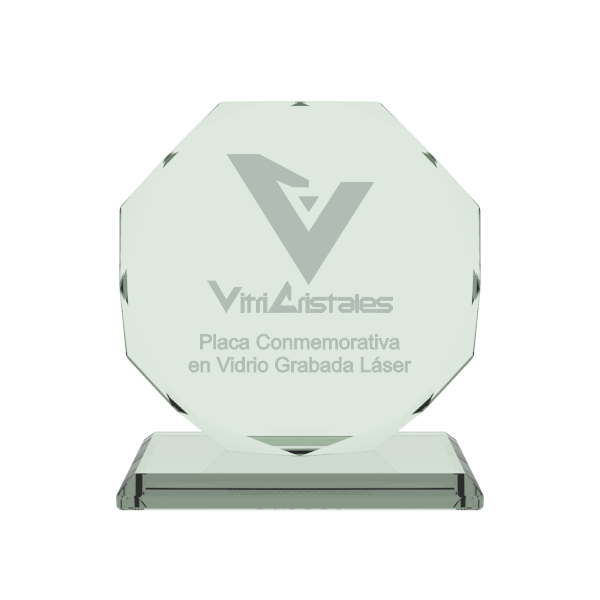 placa conmemorativa en vidrio con forma de octagono especial con grabado laser placa conmemorativa en vidrio con forma de octagono especial con grabado laser