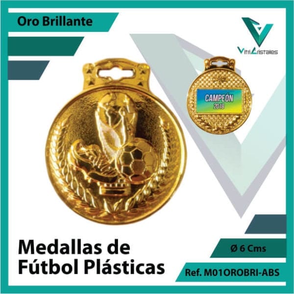 medallas para niños de futbol plasticas oro brillante ref m01orobri-abs