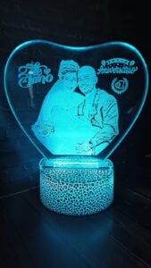 Lámpara en forma de corazón