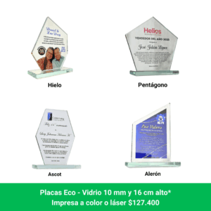Placas de reconocimiento en vidrio