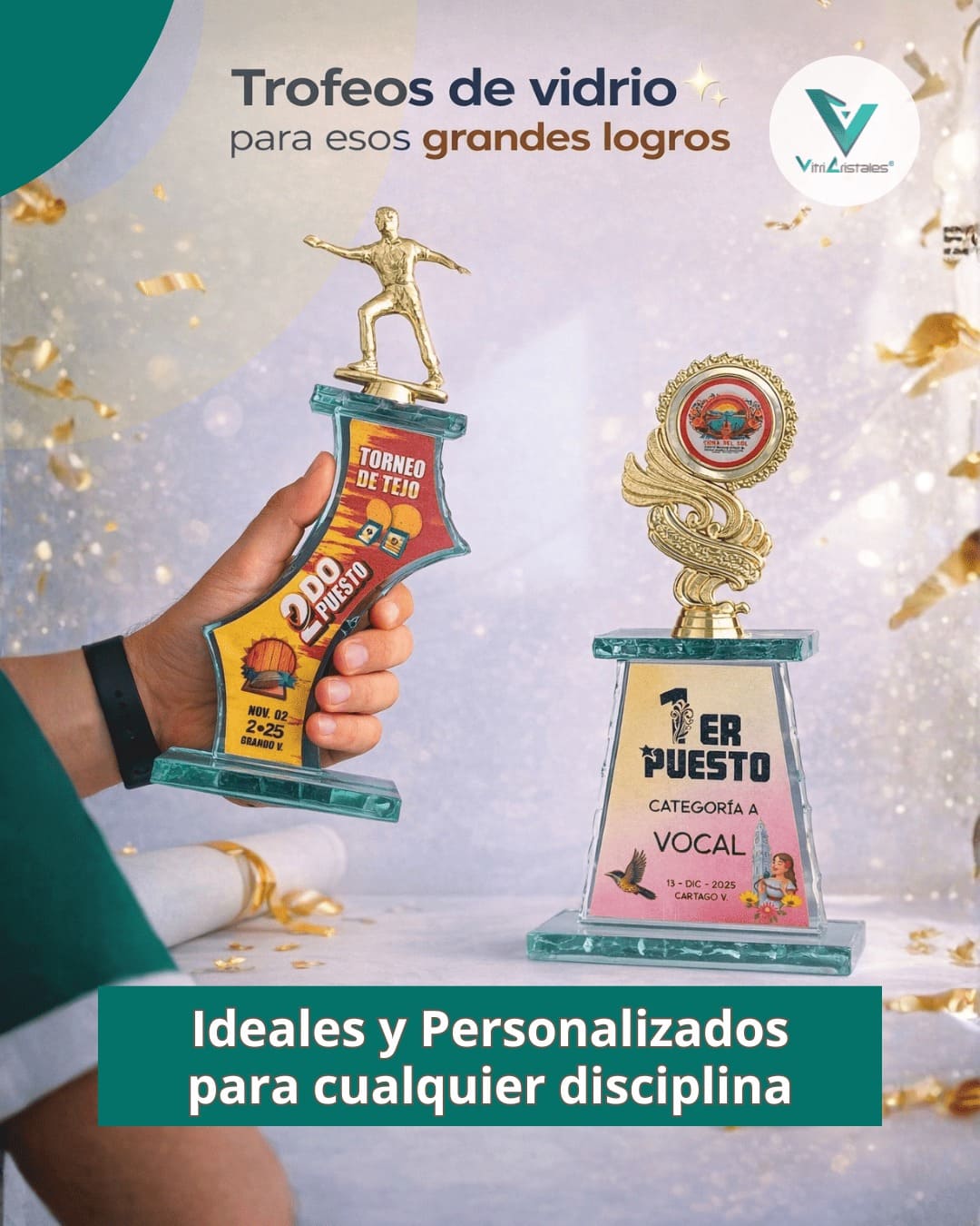 Trofeos para premiaciones en vidrio