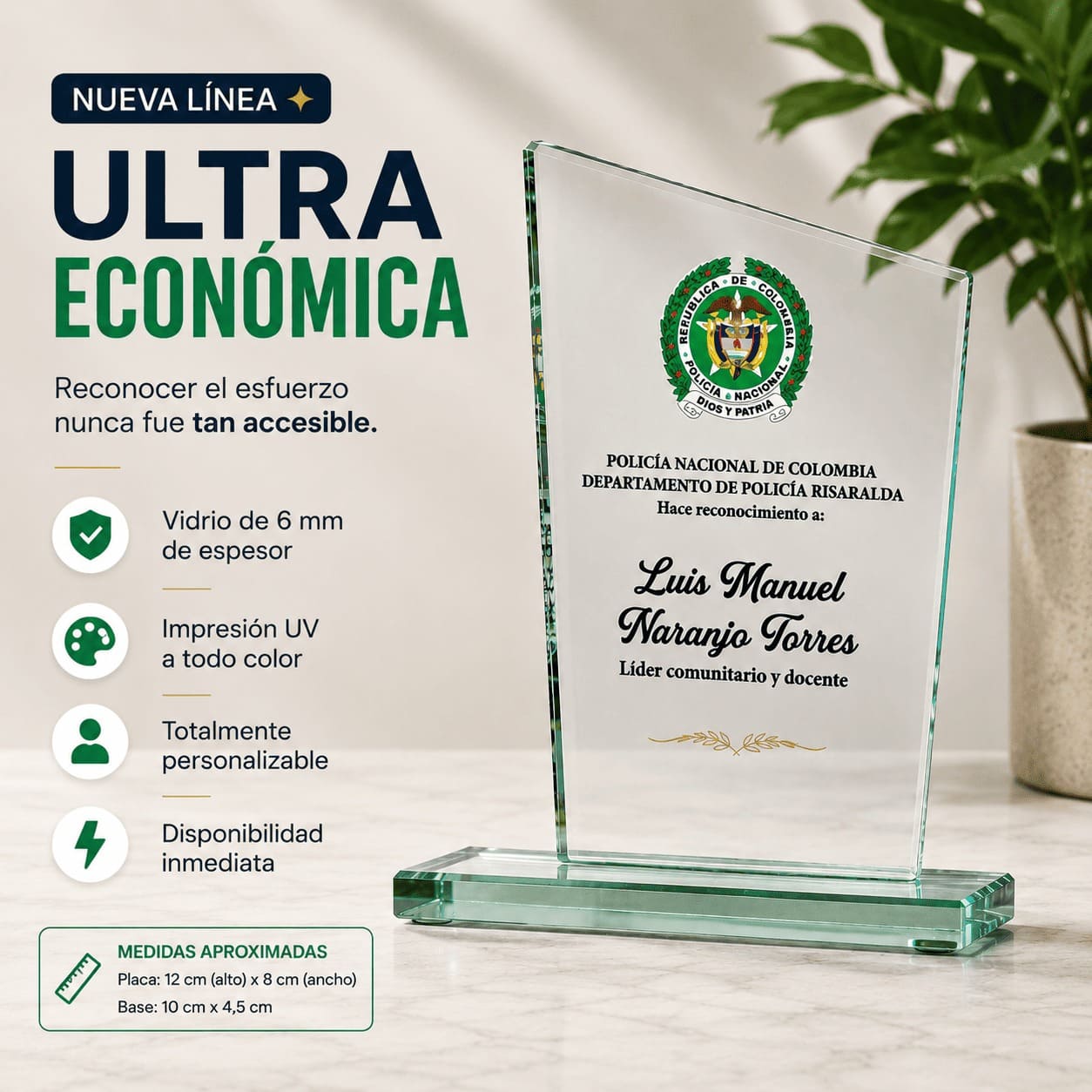 Placas de reconocimiento ultraeconomicas Vitricristales