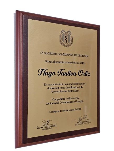 Placa de reconocimiento empresarial