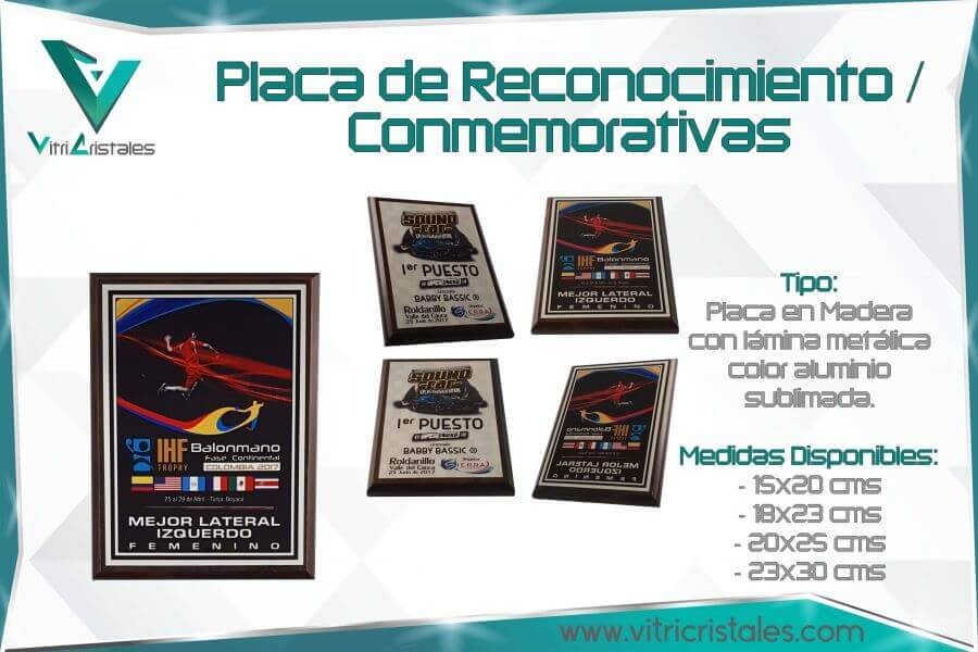 placa de reconocimiento en madera con lamina sublimada full color