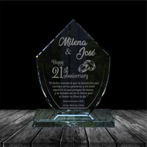placa en vidrio para regalo de aniversario forma corona placa en vidrio para regalo de aniversario forma corona